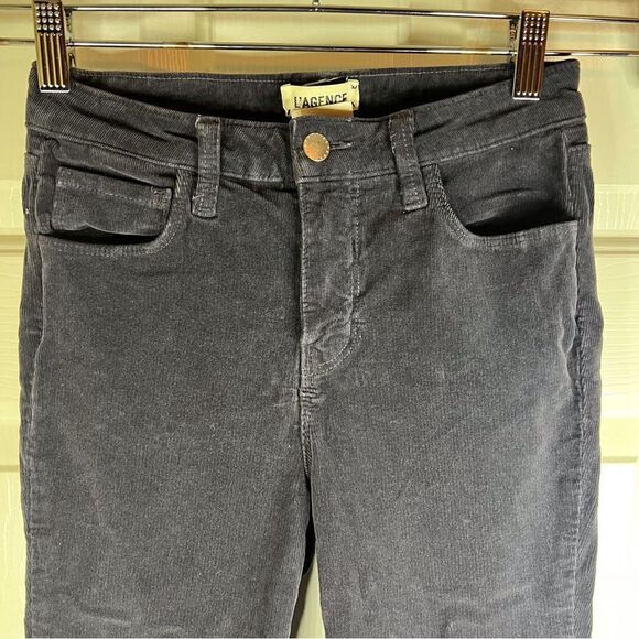 L’Agence Womens Black Corduroy Boho Black Pant Size 25 Full Length‎ - Picture 2 of 6